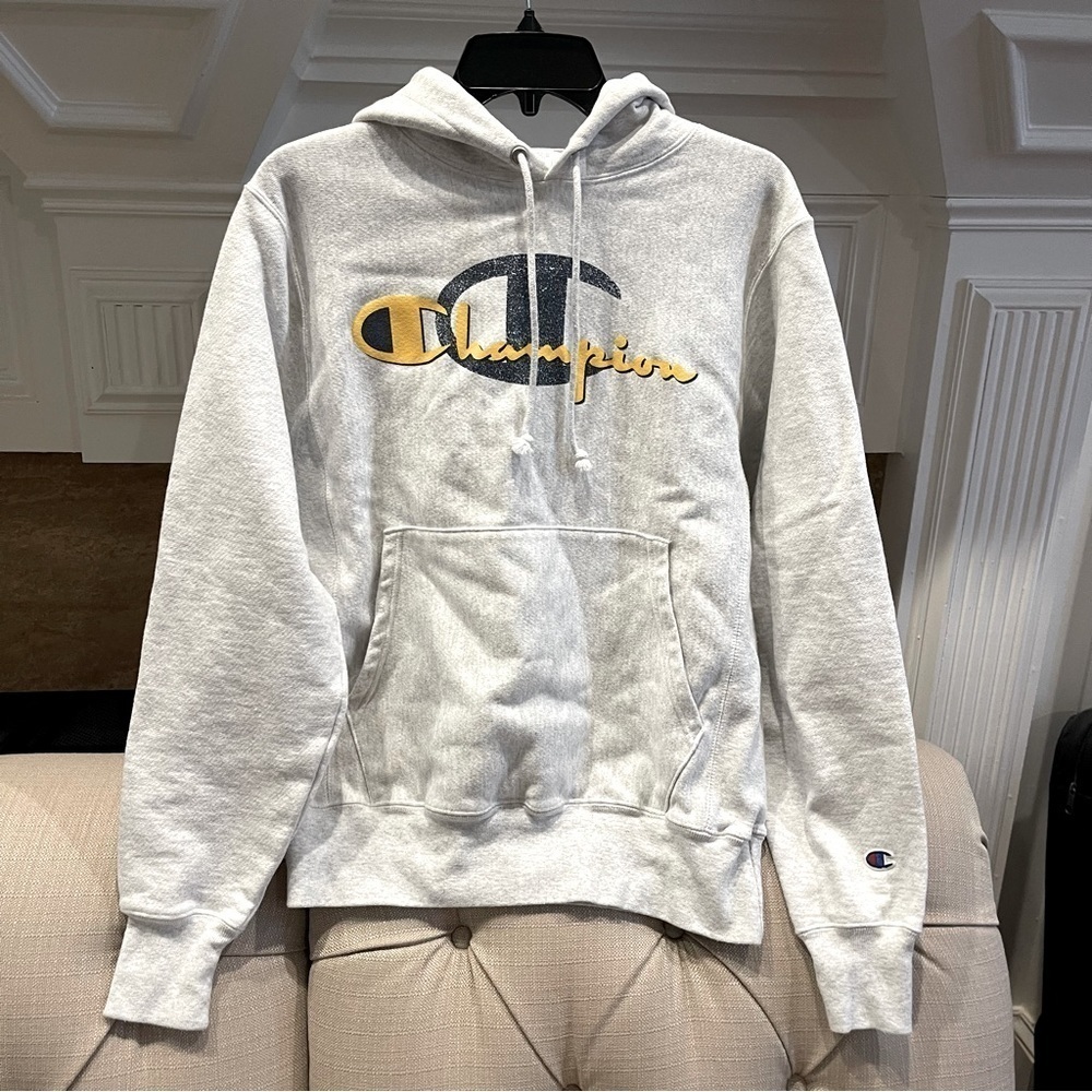 AD: Champion Reverse Weave Men's Small Grey Hoodie Sweatshirt